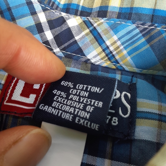 Size 12 months baby boys plaid Chaps long sleeve shirt - Picture 7 of 9